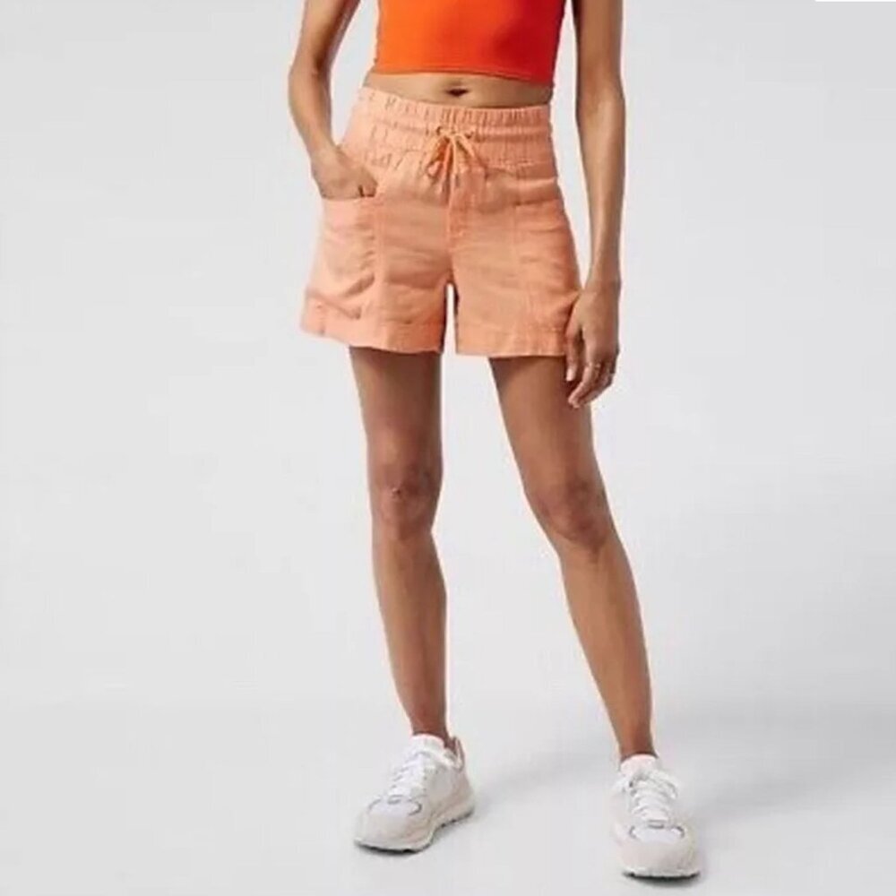 ATHLETA Cabo Linen White 4" Shorts‎ Size 12
